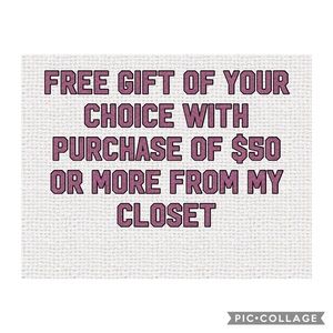Free gift with purchase of $50 more from my closet
